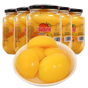 新鲜黄桃罐头大瓶水果罐头510克*4/2瓶一箱水果罐头零食包邮