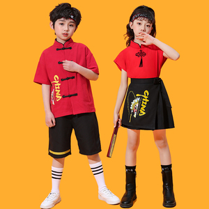 新款儿童演出服中国风汉服男女童小学生班服啦啦队幼儿园毕业照服