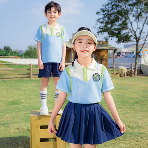 夏季幼儿园园服运动一年级班服新款三件套春秋蓝色校服套装小学生