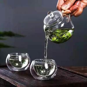 玻璃小壶绿茶壶花泡茶神器茶壶生壶耐热玻璃带盖小巨轮中式精致手