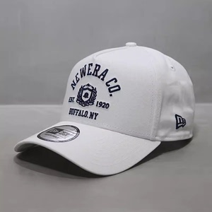 韩国NEWERA帽子硬顶卡车司机高顶五片帽字母徽章潮牌棒球帽白色潮