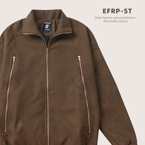 宇宙星空 | 设计师品牌 | EFRP 拉链大口袋外套男春秋季PU皮衣