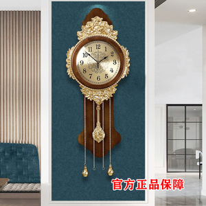 欧式黄铜挂钟客厅别墅装饰钟表美式高档大气钟饰复古创意挂墙时钟