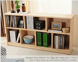全实木书柜书架阳台飘窗柜落地柜矮柜杉木松木柜格子柜可定制简易