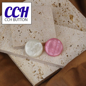 CCH纽扣 树脂白色粉色圆形扣子 20mm 帅