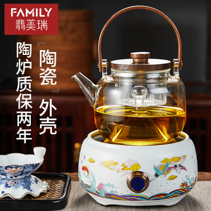 陶瓷电陶炉煮茶器家用电热烧水壶大容量玻璃耐高温煮茶壶茶具套装