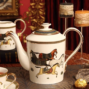 爱马仕适用欧式15头陶瓷咖啡具套装 茶具茶杯整套 英式下午茶 创