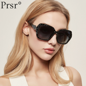 帕莎偏光太阳眼镜女潮帕沙黑框可配近视带度数的墨镜带钻防紫外线