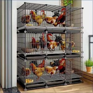 鸡笼子家用养殖铁笼大鸡20只三层室内外兔笼大号特大号自动清粪