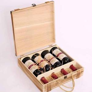 红酒盒复古礼盒瓶装皮盒4高档木盒红酒包装盒四支木箱葡萄酒盒子