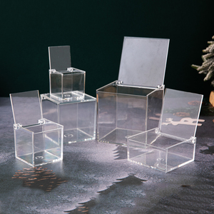 正方形翻盖透明塑料盒亚克力婚庆糖果喜糖礼品礼物包装零食品盒子