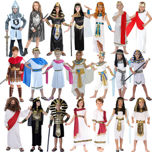圣诞节儿童男COS希腊罗马武士披风 古埃及女童公主王子衣服装扮