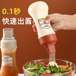 挤酱瓶带刻度番茄沙拉挤压酱料瓶家用商用食品级塑料果酱蜂蜜油壶