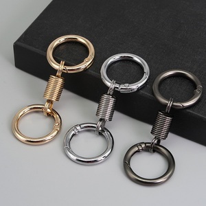 弹簧双圈钥匙扣创意小众设计感挂件弹簧圈腰挂金属钥匙圈环钥匙链