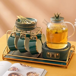 水果茶壶套装玻璃花草茶具电加热泡茶壶煮茶器下午茶茶具花茶杯子