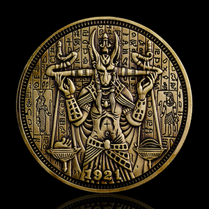 黄铜埃及死神狼神流浪者币吊坠男女复古项链幸运硬币阿努比斯铜章
