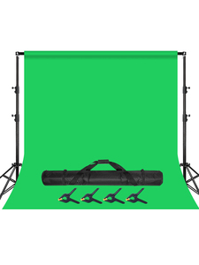 摄影布绿幕背景架2.88*3米摄影背景布拍照拍摄支架抠像布直播架子照相黑布白色绿布绿幕背景布大力夹支架套装