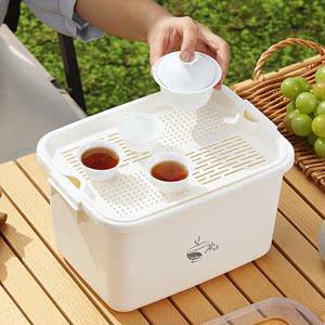 甲东里旅行便携式茶具收纳盒户外旅游露营个人茶具整理盒收纳箱