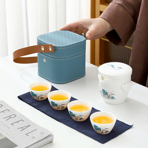 泡茶碗功夫茶具工夫简易快客杯便携式旅行专用杯壶装备礼品盒家用