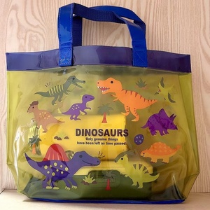 日本 skater恐龙卡通儿童轻便沙滩包游泳包PVC手提包 拎包 洗漱包