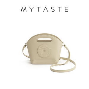 MYTASTE/Cookie曲奇桶抽绳菜篮包真皮斜挎手提小桶包小众设计女包