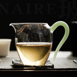 天青玉玻璃公道杯高透耐热分茶器高档茶具配件过滤泡茶海茶漏套装