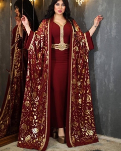 新款中东名族风女装印花连衣裙两件套 Print Dress Two-Piece Set