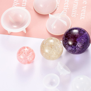 水晶滴胶圆球形星球硅胶雪糕模具DIY手工饰品干花镜面半球体球型