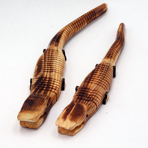 木质鳄鱼模型玩具 木头恐龙玩具 大号木制模型摆件木工艺礼品