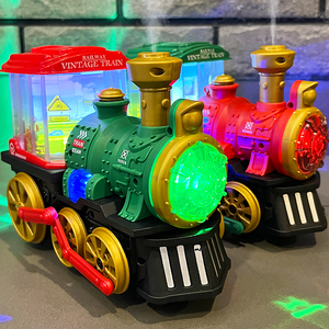 儿童玩具车男孩0-1一3岁电动万向喷雾小火车女宝宝5益智4一6礼物7