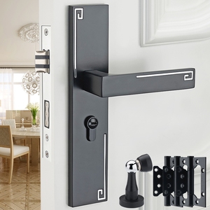 固力家用室内门锁通用型木门锁具把手卧室房门锁铝合金静音卫生间