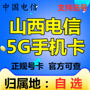 山西电信太原晋中阳泉忻州4G手机电话号码卡低月租大王卡流量卡