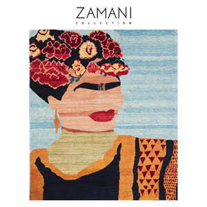 159x122 ZAMANI™ Frida 牧民艺术手工羊毛地毯 弗里达卡罗 挂毯
