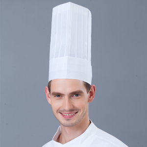一次性纸高帽酒店餐厅厨师长高帽纸质船帽无纺布中高帽面点师帽子