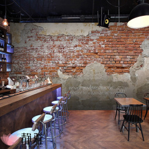 复古红砖怀旧水泥墙布工业叙利亚风格壁画烧烤火锅店酒吧餐厅壁纸