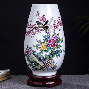 新中式景德镇陶瓷花瓶客厅插花电视柜干花瓷器装饰品家居饰品摆件