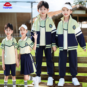 班服小学生校服春秋三件套装幼儿园夏季园服儿童运动服绿色棒球服