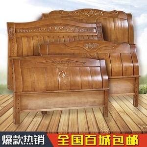 床头板实木现代简约欧式烤漆橡木床头靠背板1.5/1.8/2.0米白茬