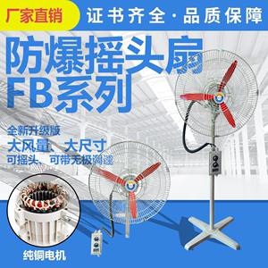 防爆落地扇摇头扇壁扇工业壁挂BTS FB-500电风扇600牛角扇220V380