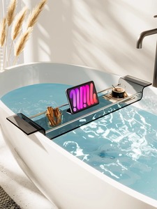 浴室浴缸收纳托盘亚克力置物架泡澡洗澡间浴盆多功能收纳手机支架