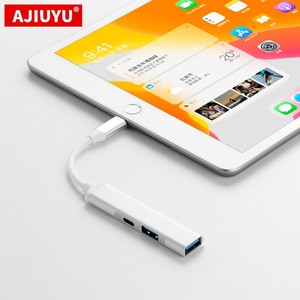 AJIUYU ipad10.2扩展坞适用于苹果平板iPad Air3/2/9.7/10.5/mini5/4转换器Lightning连接USB键盘鼠标U盘拓展