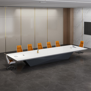 时尚烤漆会议桌简约现代培训桌洽谈桌会议室中大型20人会议桌椅