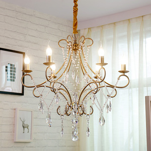 轻奢客厅卧室灯水晶美式复古金色创意法式大气餐厅吊灯现代简约灯