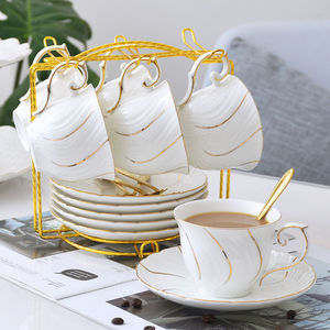 陶瓷咖啡杯套装简约欧式小奢华家用英式下午茶杯茶具优雅高档杯碟