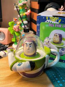 巴斯光年茶壶搞怪可爱卡通陶瓷茶具套装玻璃水杯子创意男生日礼物
