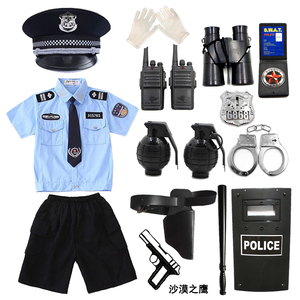 儿童小警察玩具套装黑猫警长帽子衣男孩特种兵作战装备衣服玩具枪