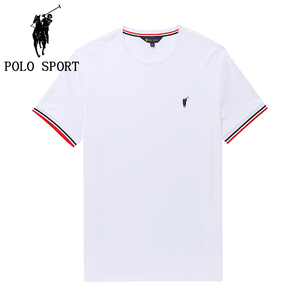 POLO SPORT男式纯棉短袖夏季新款2023设计感男款t恤时尚潮流百搭