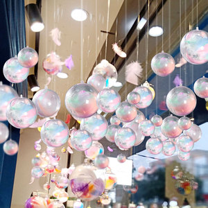 高透明球创意塑料亚克力球空心圆球商场店铺气氛布置装饰屋顶吊球