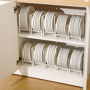 厨房抽屉碗碟架家用多功能分隔盘子收纳厨柜内碗架置物架放盘神器