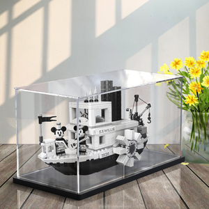 BOX亚克力展示盒适用乐高21317迪士尼威利号蒸汽船米奇蒸汽船防尘